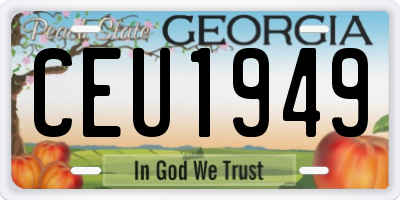 GA license plate CEU1949