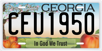 GA license plate CEU1950