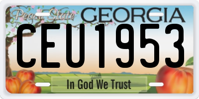 GA license plate CEU1953