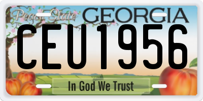 GA license plate CEU1956