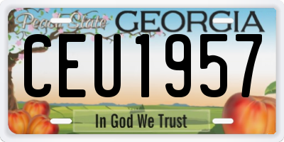 GA license plate CEU1957