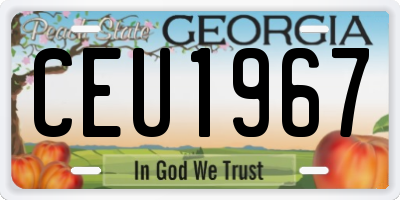GA license plate CEU1967