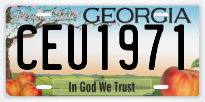 GA license plate CEU1971