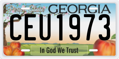 GA license plate CEU1973