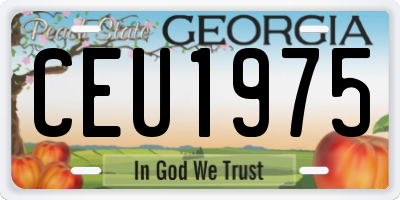 GA license plate CEU1975