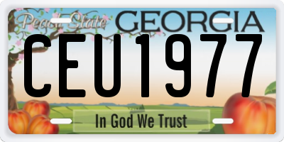 GA license plate CEU1977