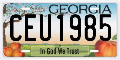 GA license plate CEU1985