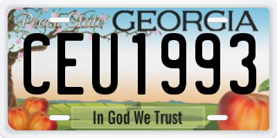 GA license plate CEU1993