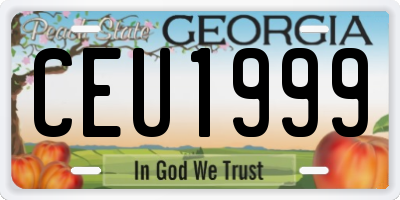 GA license plate CEU1999