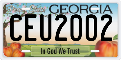 GA license plate CEU2002
