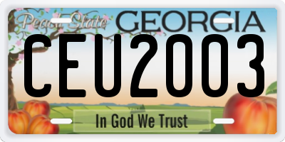 GA license plate CEU2003