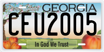 GA license plate CEU2005