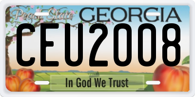 GA license plate CEU2008