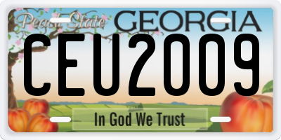 GA license plate CEU2009