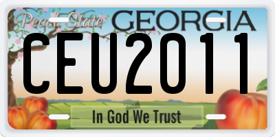 GA license plate CEU2011