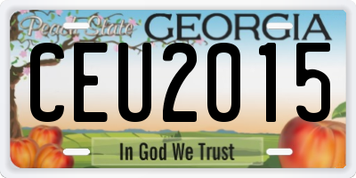 GA license plate CEU2015