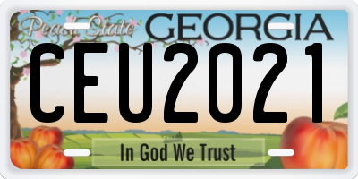 GA license plate CEU2021