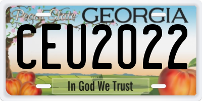 GA license plate CEU2022
