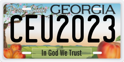 GA license plate CEU2023
