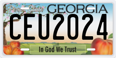 GA license plate CEU2024