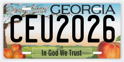 GA license plate CEU2026