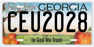 GA license plate CEU2028