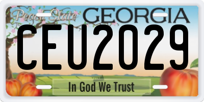 GA license plate CEU2029