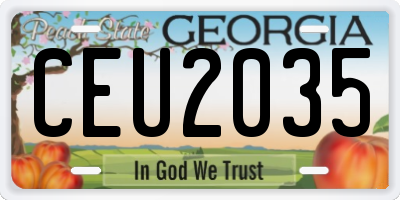 GA license plate CEU2035