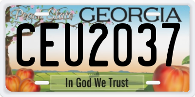 GA license plate CEU2037