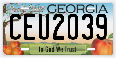 GA license plate CEU2039