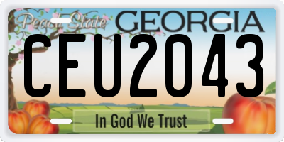 GA license plate CEU2043
