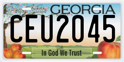 GA license plate CEU2045