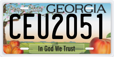 GA license plate CEU2051