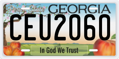 GA license plate CEU2060