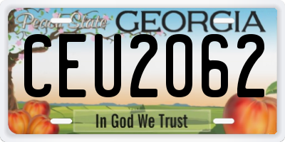 GA license plate CEU2062