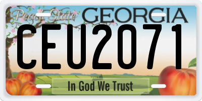 GA license plate CEU2071