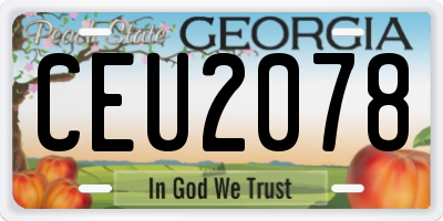 GA license plate CEU2078