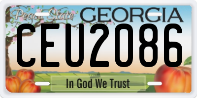 GA license plate CEU2086