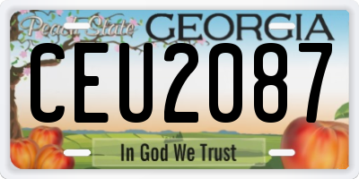 GA license plate CEU2087