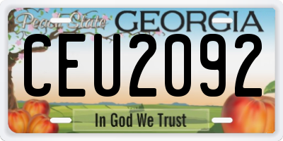 GA license plate CEU2092