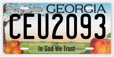 GA license plate CEU2093