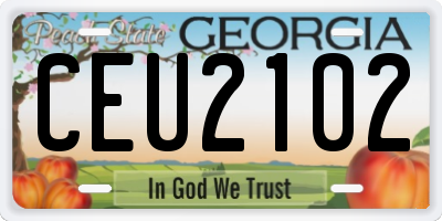 GA license plate CEU2102