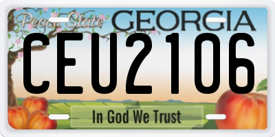GA license plate CEU2106