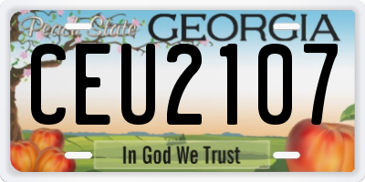 GA license plate CEU2107