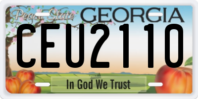 GA license plate CEU2110