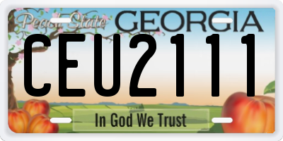 GA license plate CEU2111