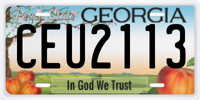 GA license plate CEU2113