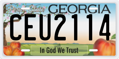 GA license plate CEU2114