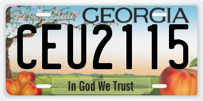 GA license plate CEU2115