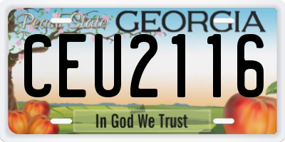 GA license plate CEU2116